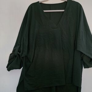 Women's V-Neck Green Top